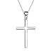 Sterling Silver Thin Cross Pendant Necklace for Women Men Boys Girls Kids