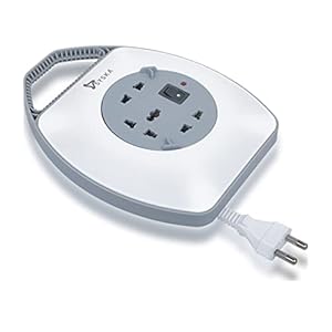 SYSKA SSK-PW-0302A-WGY Power Wheel with Surge Protection, Strong ABS Material Body, 4 Meter Long (White-Grey)