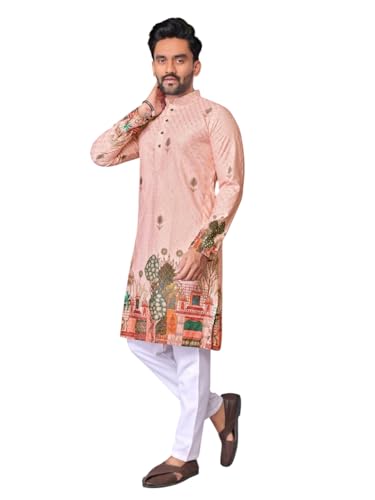 Image of Trustous Kurta Pyjamas set for Mens | Pyjamas with kurta PRINTED and classis look |KURTA Pyjamas SET