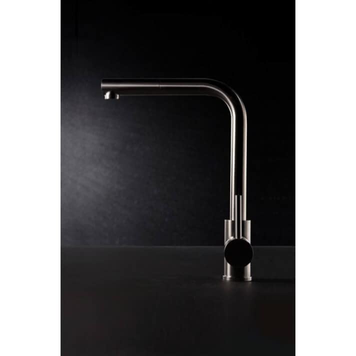 Imex Malta - Rubinetto da cucina monocomando con doccia estraibile, rubinetto per lavello con 2 modalità di spruzzatura, rubinetto da cucina monocomando (acciaio inox) - GCE006/AC