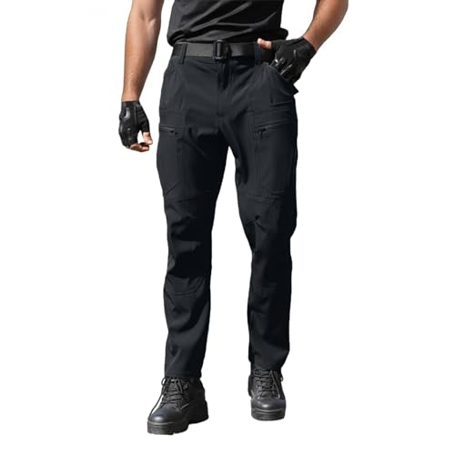 Pantalon cargo homme hiver chaud jaune en coton avec poches