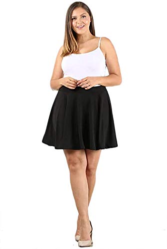 Image of FRAULEIN Midi Skirts Plus Size Pull on Closure Above Knee Length Flared and Trendy