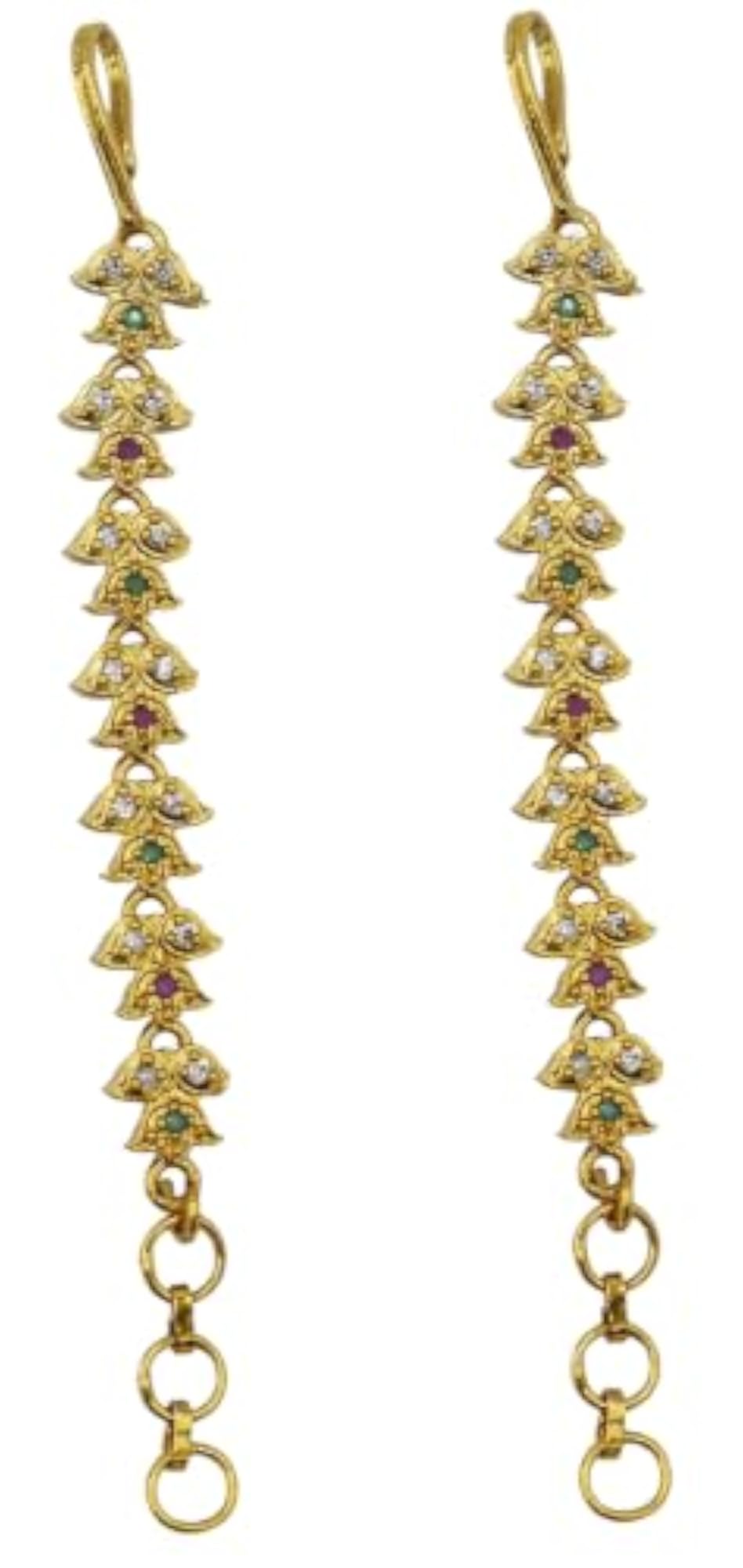 Gold Plated CZ Mati Earrings for Women and Girls