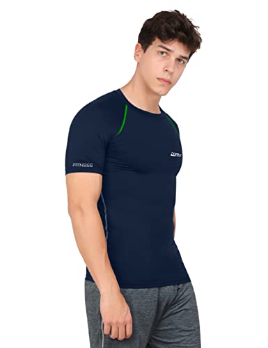 Image of WMX Men's Compression Shirts Athletic Short Sleeve Quick Dry Base-Layer Workout Running T-Shirt Sports Active Fitted Tops