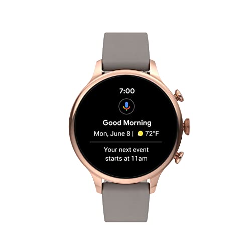 Fossil Unisex Gen 6 42Mm Stainless Steel And Leather Touchscreen Smart Watch, Color: Rose Gold, Taupe (Model: Ftw6079V) #TOP6
