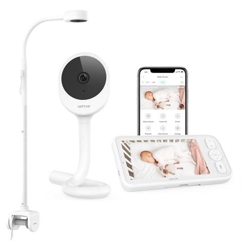 Image of NETVUE-Video-Baby-Camera-Monitor - Peekababy 4 in 1 bracket meets the needs of parents in all scenarios, Baby Monitor with Camera and Audio, 5" Display, 2-Way Talk, Free Smart Phone App, Cry Detection
