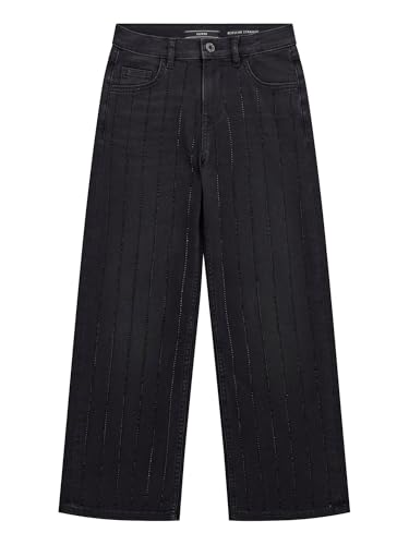 Guess Girls' 90s Black Stretch Denim Pants with Rhinestones