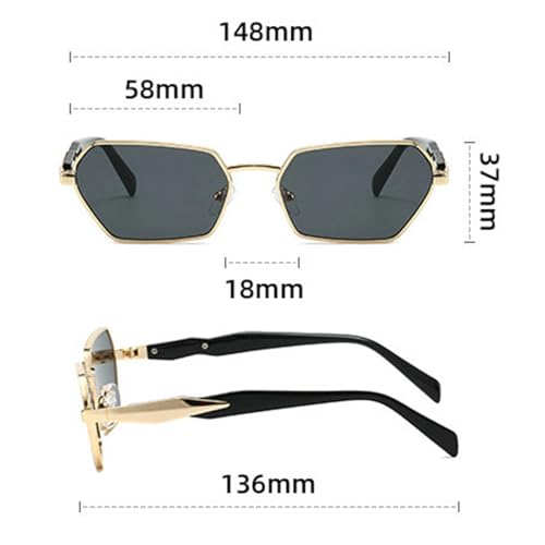 willochra Classic Fashion Square Polygon Sunglasses Women Retro Trending Punk Men Metal Rectangle Shades UV4004