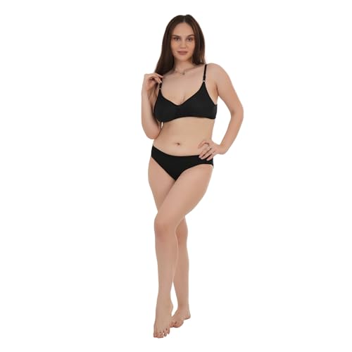 Image of UNITRUST Premium Lingerie Set with Full Coverage Non-Padded Bra and Hipster