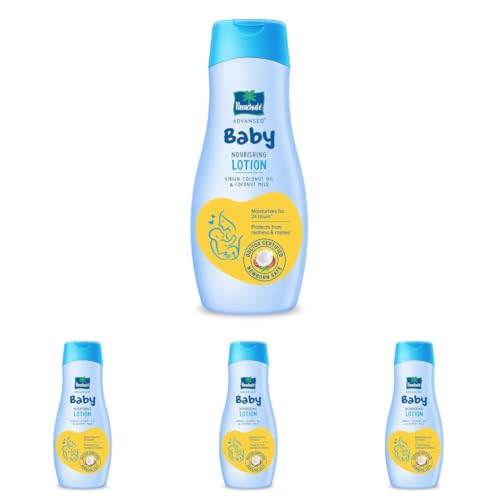 Image of Parachute Advansed Baby Lotion for New Born Babies | Doctor Certified | Virgin Coconut Oil & Coconut Milk | Ph 5.5 | 24 Hour Moisturization | 410ml (Pack of 4)