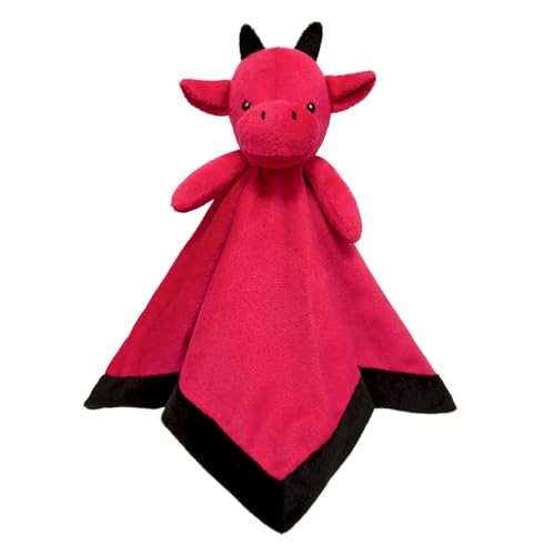 Image of Doindute Baby Red Dragon Soft Stuffed Animal Security Blanket, Dinosaur Plush Character Lovey Blanket, Baby Shower/Nursery Gift, Newborn Infant Toddler Snuggle Blankie for Boys Girls, 14 Inches