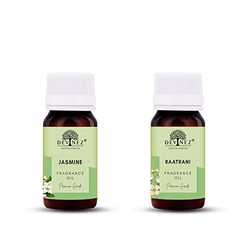 Image of Devinez Jasmine, RaatRani Aroma Oil for Diffuser /Ultrasonic Aroma Diffuser /Tealight Diffuser /Reed Diffuser, 15ml Each