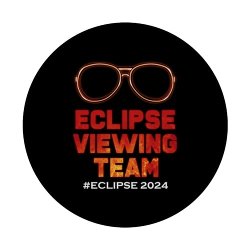 Eclipse Viewing Team Annular Solar Totality 04.08.24 America PopSockets Swappable PopGrip, Black - Image 3