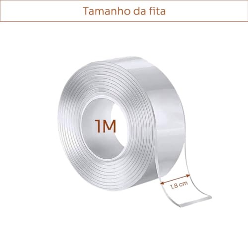 Super Fita Dupla Face Mágica Nano Adesiva Extra Forte Lavável Transparente