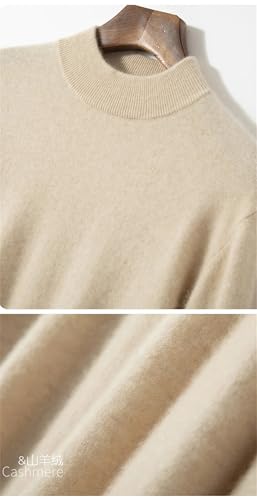 Dcvmvmn Men's Autumn and Winter Solid Color Sweater Half-High Collar Cashmere Pullover Sweater2