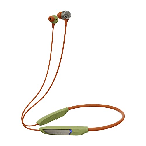 Image of ZEBRONICS Yoga N3 with 46 Hours Backup,Bluetooth Wireless Headphones V5.2 Wireless Neckband,Enc Calling,Gaming Mode (Upto 50Ms),Voice Assistant,Dual Pairing,Splash Proof&Type C (Tropical),in Ear