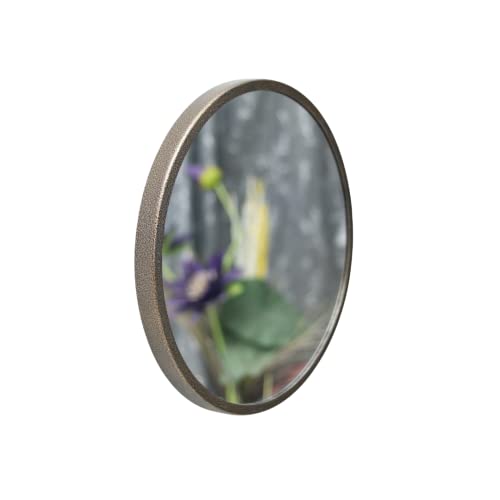 Image of Quality Glass Metal Frame Round Wall Mirror Home Decorative Mirror Modern Mirror Living Room Mirror Wall Mirror Bathroom Mirror Size 18x18 inches Color Antique Golden MF 35