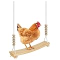 Qinfly Arc-Shaped Chicken Swing Perch Enrichment Toys Handmade,Chicken Accessories for Chicken Coop Decor,Run,Playground Must Haves,Essentials Supplies for Real Chickens,Hens