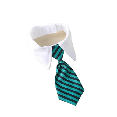 犬猫グルーミングストライプ蝶ネクタイ動物ストライプ蝶ネクタイ首輪ペット調節可能クリスマス猫首輪ペット首輪(Green,S)