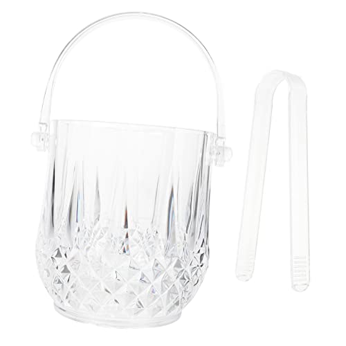 UPKOCH 4 Conjuntos De Balde De Gelo Transparente Pinças De Gelo Recipiente De Plástico Transparente