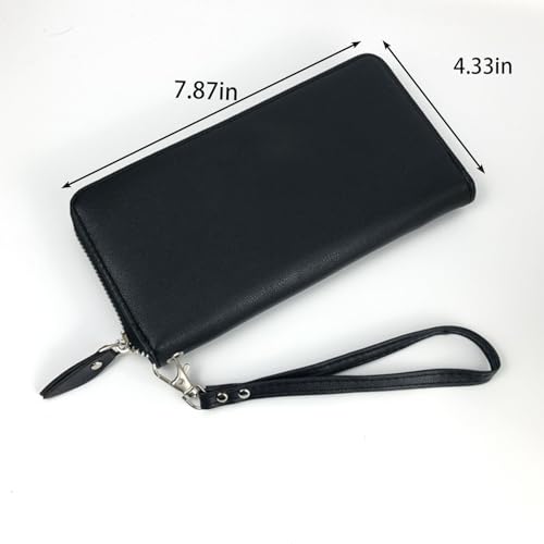 Women Wallet RFID Blocking Leather Card Holder Zipper Organizer Long Bifold Wallet for Women with 12 Card Slots Genuine Cowhide Multi Pocket Travel Handbag4