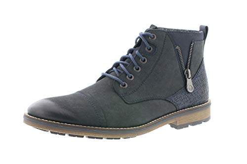 Rieker Herren Stiefeletten, Männer Schnürstiefelette, man freizeit leger stiefel chukka boot kurzstiefel men,Blau(ozean),46 EU / 11 UK Cover
