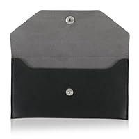 Sorcristy Geldscheine Aufbewahrung, PU Leder Geldumschlag Wiederverwendbar Geldtaschen Banktasche Schwarz Geldaufbewahrung Budgetumschlag Geldbeutel für Reisen Frauen Männer Jungen 17.5×9.1 cm