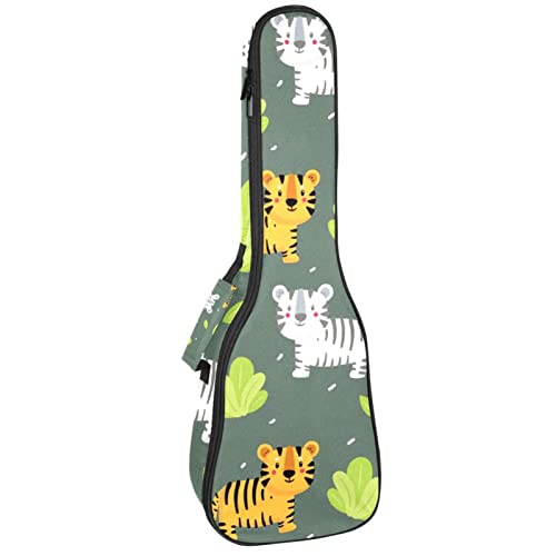 Sac pour ukulélé ténor rembourré et étanche motif tigre antichoc