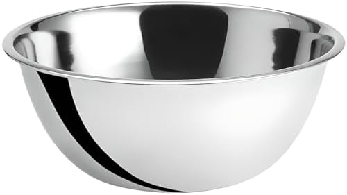OCS Parts 8 Quart Mixing Bowl | 13.25-Inch Stainless Steel Professional Grade Flat Base Mixing Bowls for Home and Commercial Kitchens