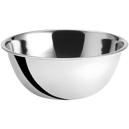 OCS Parts 8 Quart Mixing Bowl | 13.25-Inch Stainless Steel Professional Grade Flat Base Mixing Bowls for Home and Commercial Kitchens