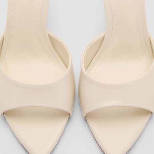 Image of YIYA Women's Open Pointed Peep Toe Mules Kitten Heels Stiletto High Heels Slide Sandals Summer Slip On Backless Dress Spring Summer Pumps Shoes