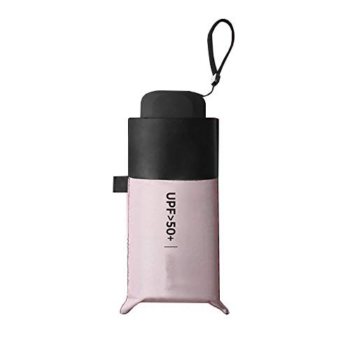 Preisvergleich Produktbild xinrongqu Sonnenschirm Faltbarer Regenschirm Dual-Use Sonnenschutzschirm Ultraleichte Dame Tragbare Sonnencreme Uv Protection Korallenpulver 58Cm * 8K