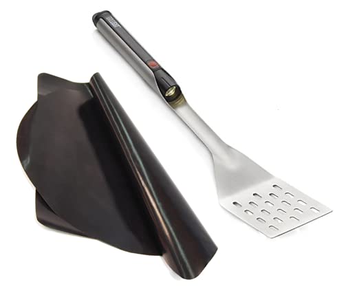 Grill Light Grill Spatula & Grilling Mats Gift Set | Restaurant Grade Stainless Steel | Led Light To Grill In The Dark | Waterproof & Dishwasher Safe | Camping Barbecue Grilling Spatula #TOP1