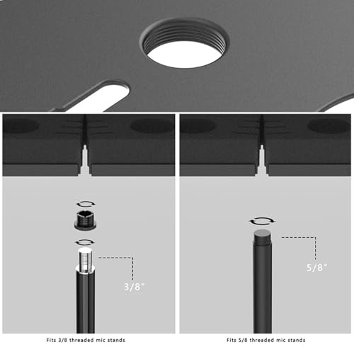 Support de micro en aluminium à 7 fentes et ceintures de câble pour studio - 8