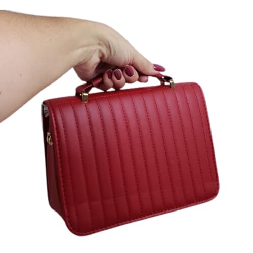 Bolsa Feminina Pequena Transversal Lateral De Ombro E Mão (Vermelho)