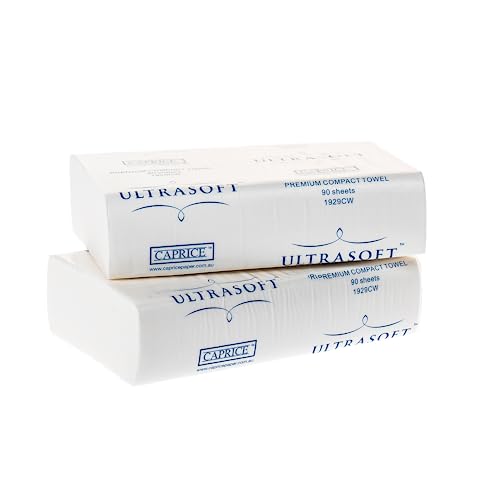 Soft and Compact Paper Hand Towels - 29cm x 19cm - 90 Towels per Pack - 24 Packs - White