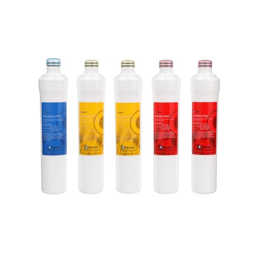 Image of Watts Premier Annual RO Pure 5-Pack Filtration Kit for Pure Plus /Zero Pure Plus Reverse Osmosis System, Push Button Water Filter Replacement, 2 Sediment Filters, 2 Carbon Pre-Filters, 1 Post-Filter