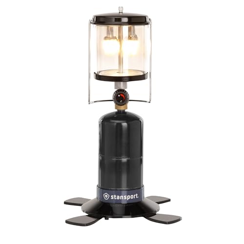 Image of Stansport Propane Mantel Lantern - Outdoor Light with Adjustable Brightness, Carry Handle, Ventilated Hood, High-Output, Portable, for Emergency, Backpacking, Camping - Mantels Included