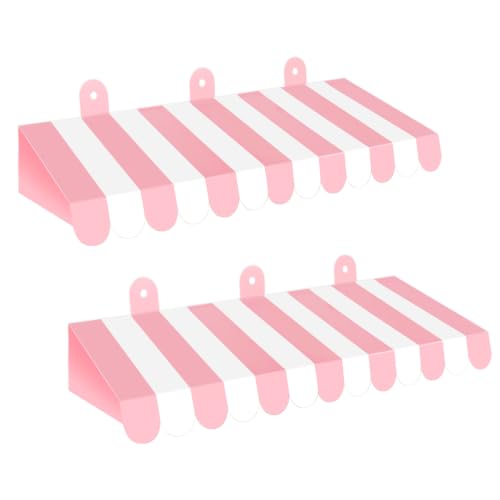 Image of 2 Pieces Circus Awnings Decoration, 3D Carnival Tent Striped Awning Wall Decorations for Carnival Circus Theme Party, Carnival Stand, Party Favors Supplies
