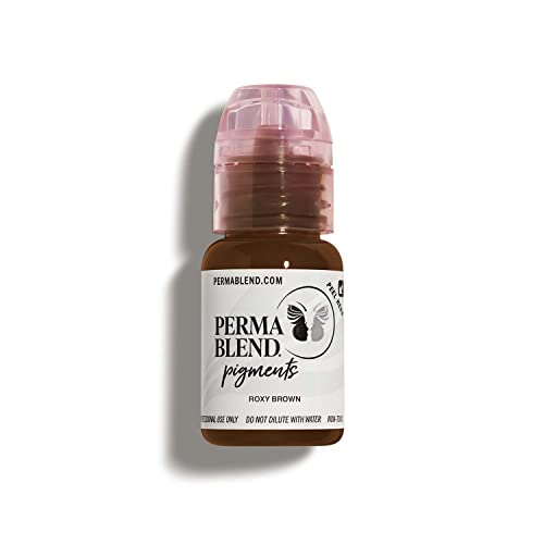 Perma Blend - Roxy Brown - Microblading Ink for Permanent Eyeliner - Professional Tattoo Ink - Brown Tattoo Ink Makeup - Vegan (0.5 oz)