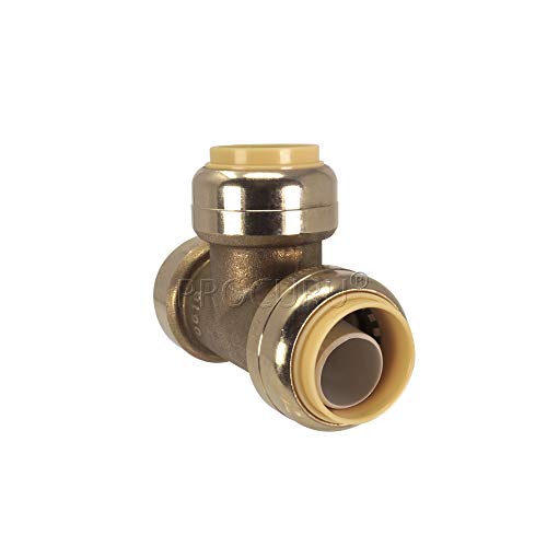 [10-Pack] PROCURU 1/2-Inch PushFit Tee, Push-to-Connect Brass Plumbing Fitting for Copper, PEX, CPVC, PE-RT Pipe (8X7012-10P) - Thumbnail 2