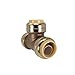 PROCURU 4-Pack 1-Inch PushFit Tee, Push-to-Connect Brass Plumbing Fitting for Copper, PEX, CPVC, PE-RT Pipe (8X7016-4P)