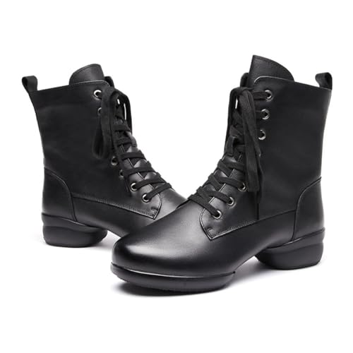 Men's Dancing Boots, Leather Ballroom Dance Character Shoes for Male High Top Modern Salsa Latin Tango Shoes3