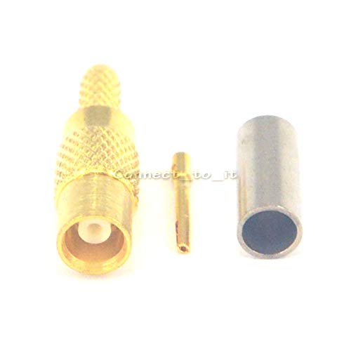 100 Pieces MCX Crimp Jack Female Straight Connector for LMR100 RG316
