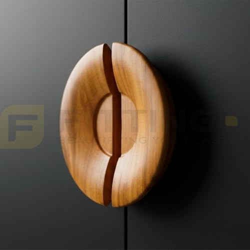 Image of Teak Wood Wooden Wardrobe Handle /Cabinet Handle /Wardrobe Door Pull Handle (6 x 3 Inch) Natural Wood Finish-| 3 Years Warranty |
