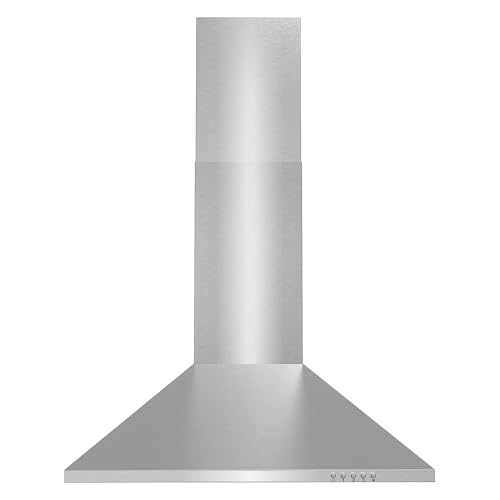 COSMO COS-6324EWH 24 in. Nebula Collection 220 CFM Ducted Wall Mount Range Hood, Button Controls, LED Lights, Stainless Steel