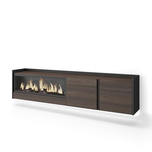 Skraut Home | Meuble TV | Banc Télé | Grand Espace de Rangement | 212x50x35 cm | pour écrans jusqu'à 80