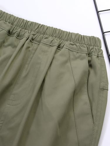 Loyan Boys Loose Jogging Bottoms Elastic Waist Cargo Pants School Uniform Casual Trousers4