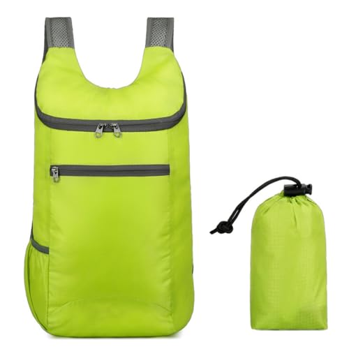 XAGMODSHN Mochila de senderismo ultraligera, plegable, a prueba de salpicaduras, mochila de viaje para acampar al aire libre, escalada, verde, 12*4*9cm