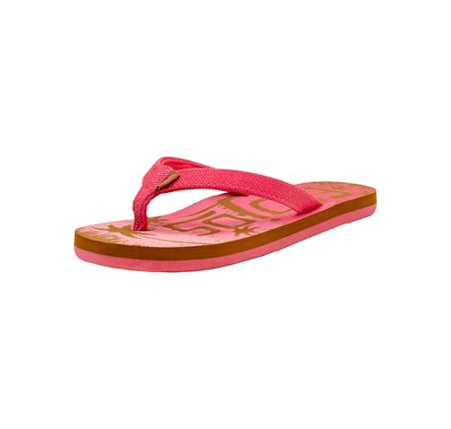 Flojos Elmira Kid's Textured Faux Leather Upper W/Fabric Liner, Pink/Tan Multi 4, M US